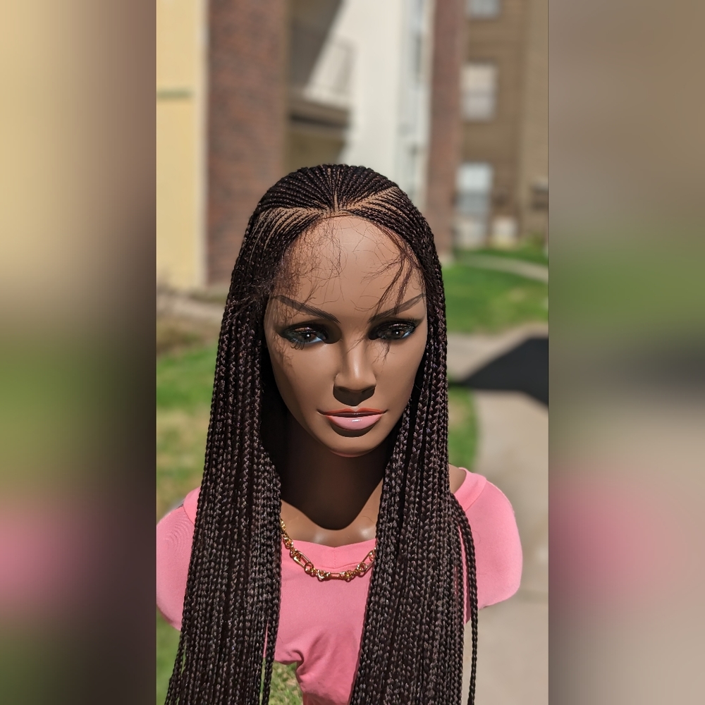 Full frontal braided wig